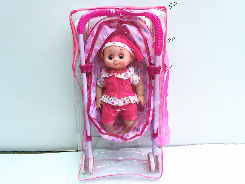 Iron Stroller +14 Inch Boy Baby Doll(With 4 Sounds IC)
