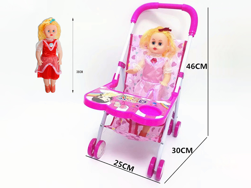 Iron Stroller  With Tray +Doll