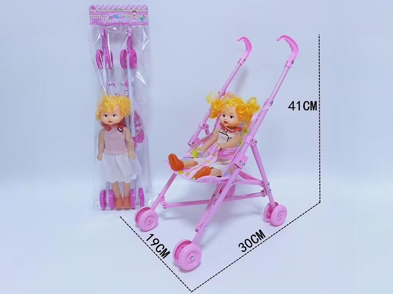 Plastic Stroller + Doll