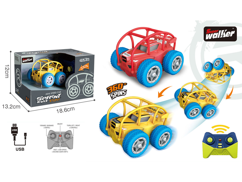 Mini 5Ch R/C High And Low Speed Tipping Stunt Vehicle