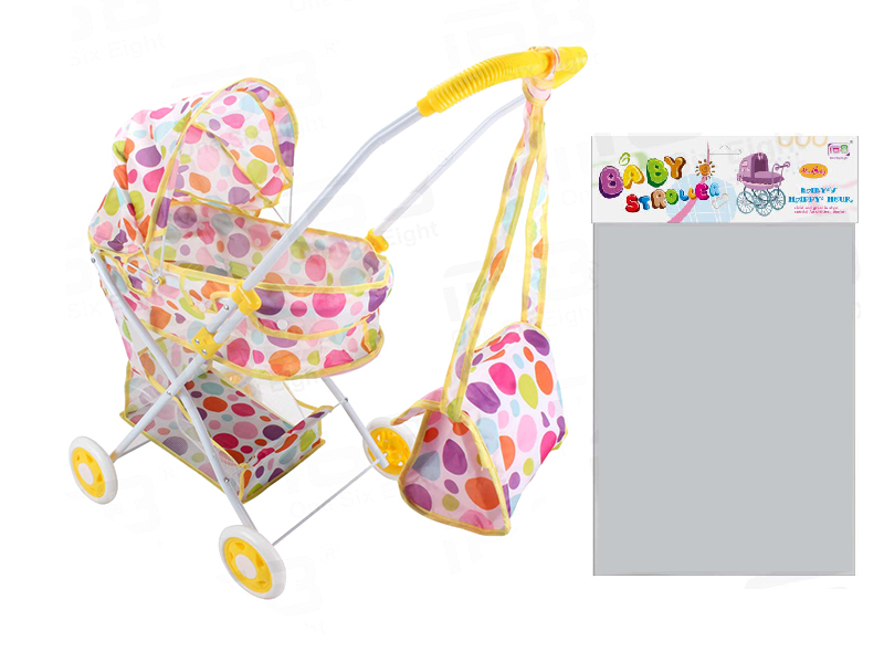 Baby Sunshade Stroller + Storage Basket + Handbag (Iron)EVA Wheel