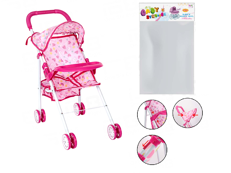 Baby Sunshade Stroller Toy With Adjustable Dinner Plate