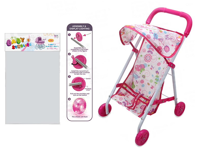 Play House Toy Baby Sunshade Stroller(Wheel With Light)