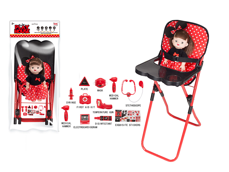 Iron Baby High Chair + Doll With IC + Doctor Set