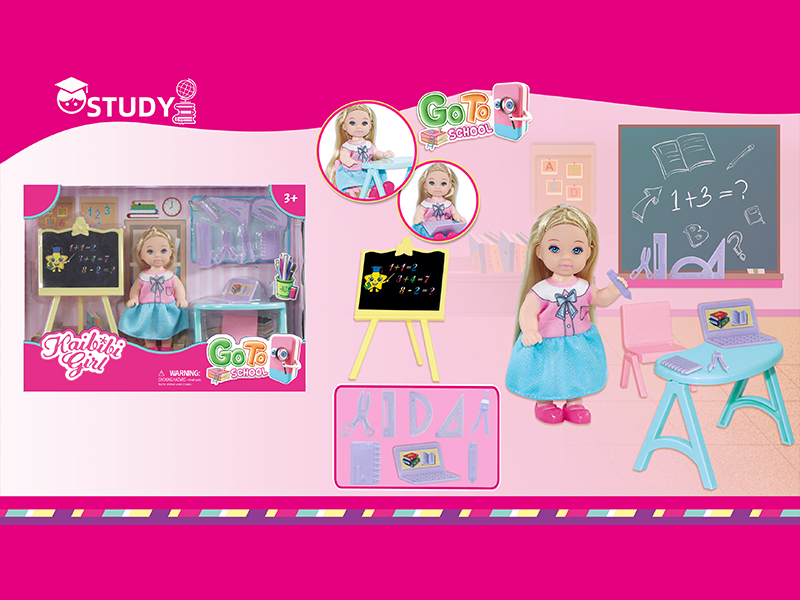 3.5 Inch Girl Doll School Set