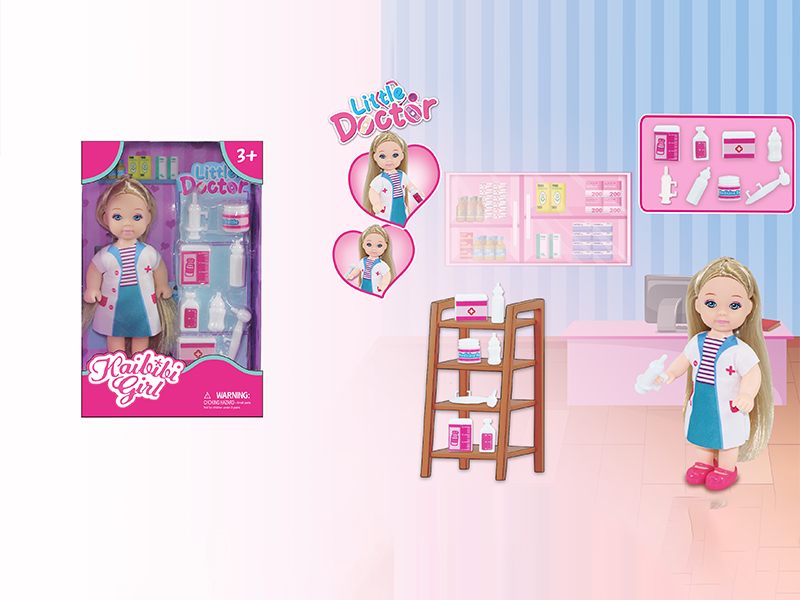 3.5 Inch Girl Doll Doctor Set