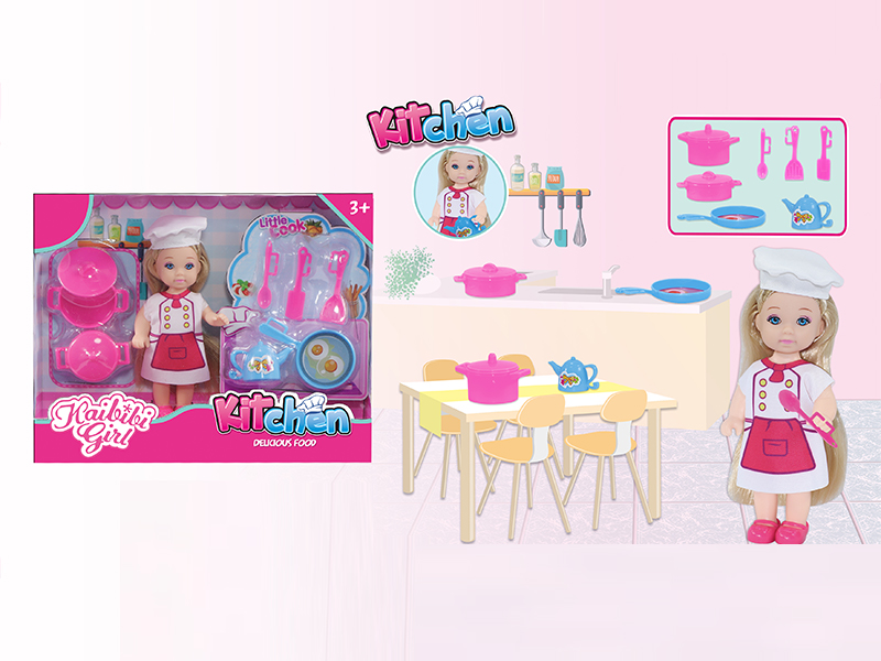 3.5 Inch Girl Doll Chef Set