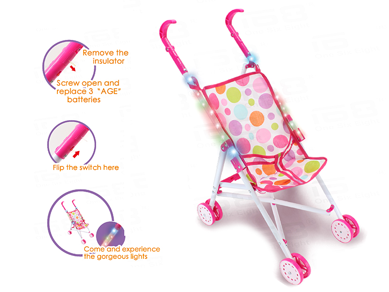 Iron Baby Stroller(With Colorful Lights)