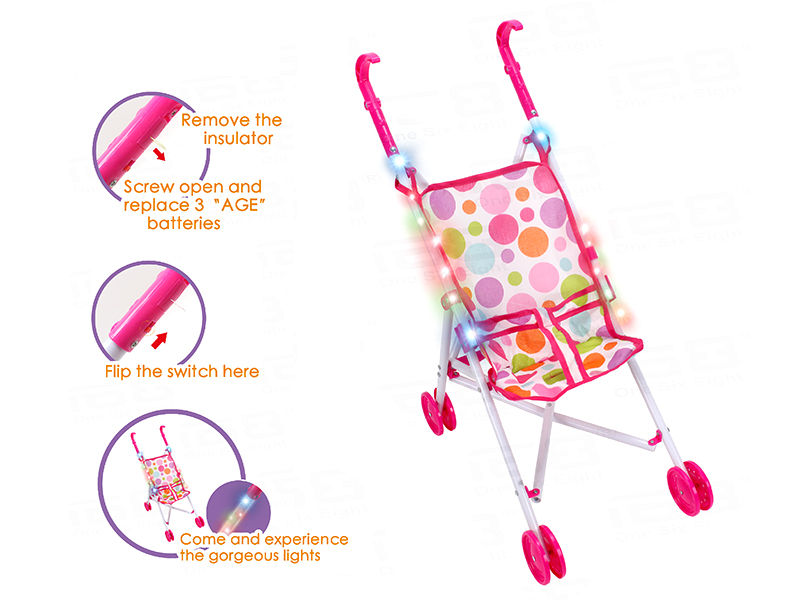 Iron Baby Stroller(With Colorful Lights)
