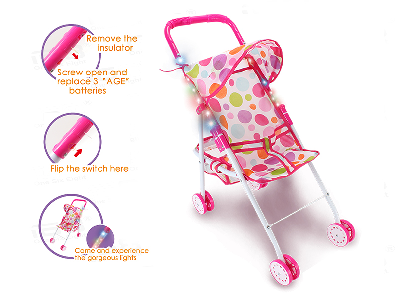 Iron Baby Stroller(With Colorful Lights)