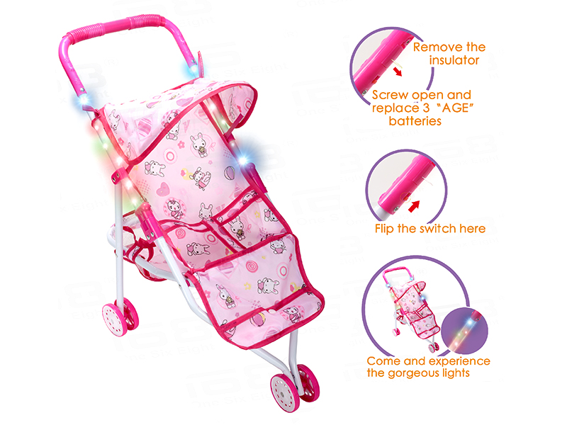Baby Sunshade Stroller With Colorful Lights