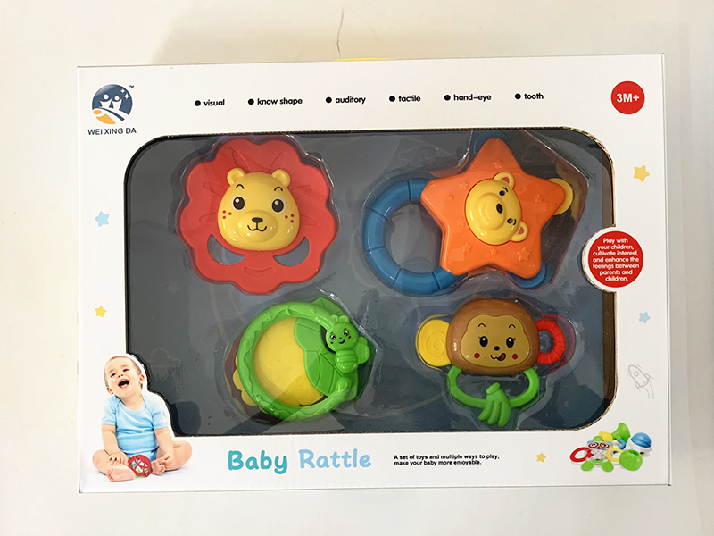 Baby Teether Rattle 4pcs