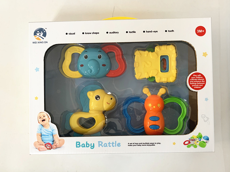Baby Teether Rattle 4pcs