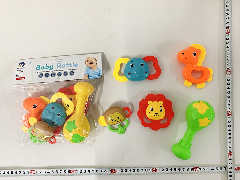 Baby Teether Rattle 5pcs