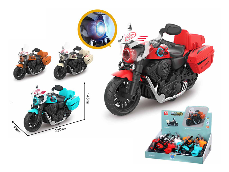 Friction Motorcycle With Light Music 8PCS