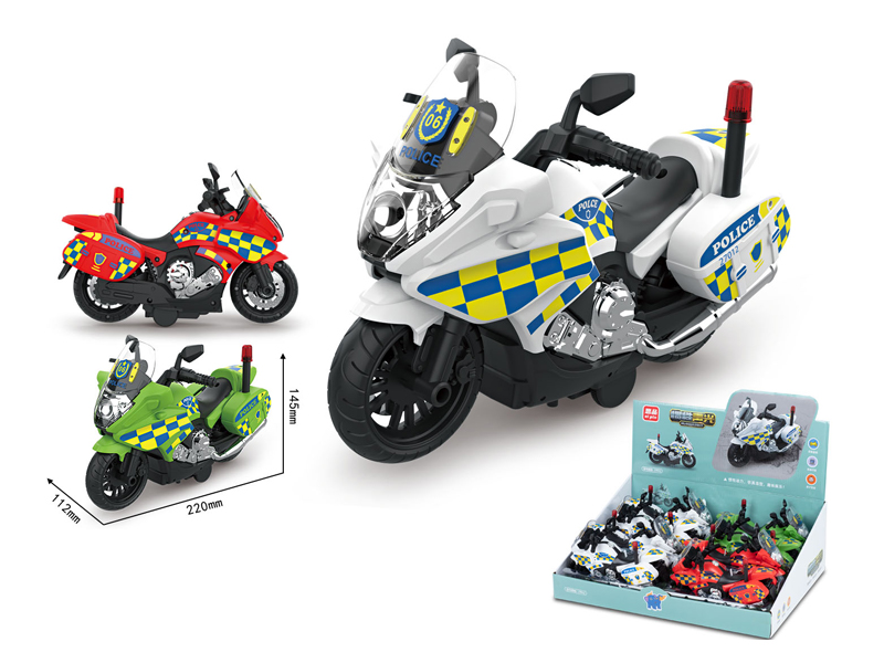 Friction Motorcycle With Light Music 8PCS