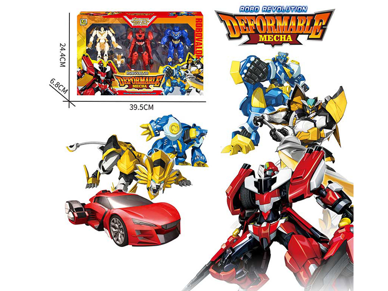 Transformable Vigorous Warrior Robot 3PCS