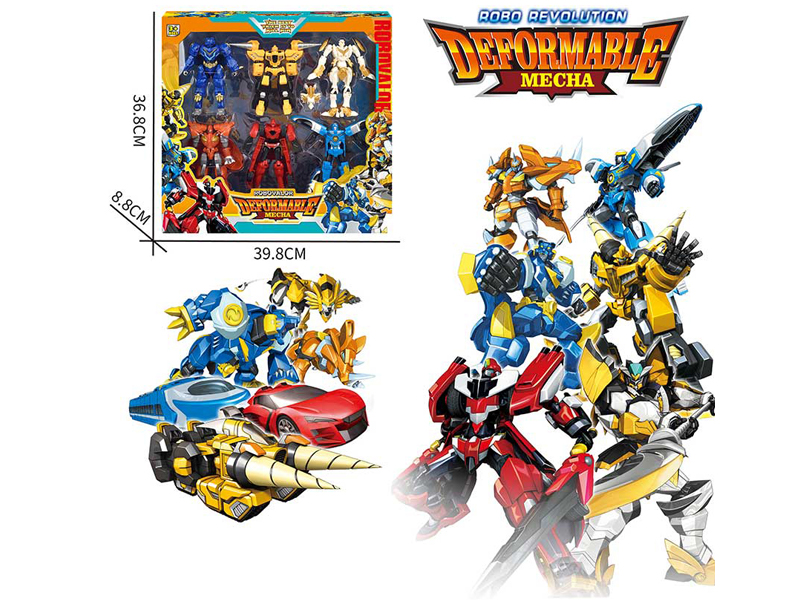 Transformable Vigorous Warrior Robot 6PCS