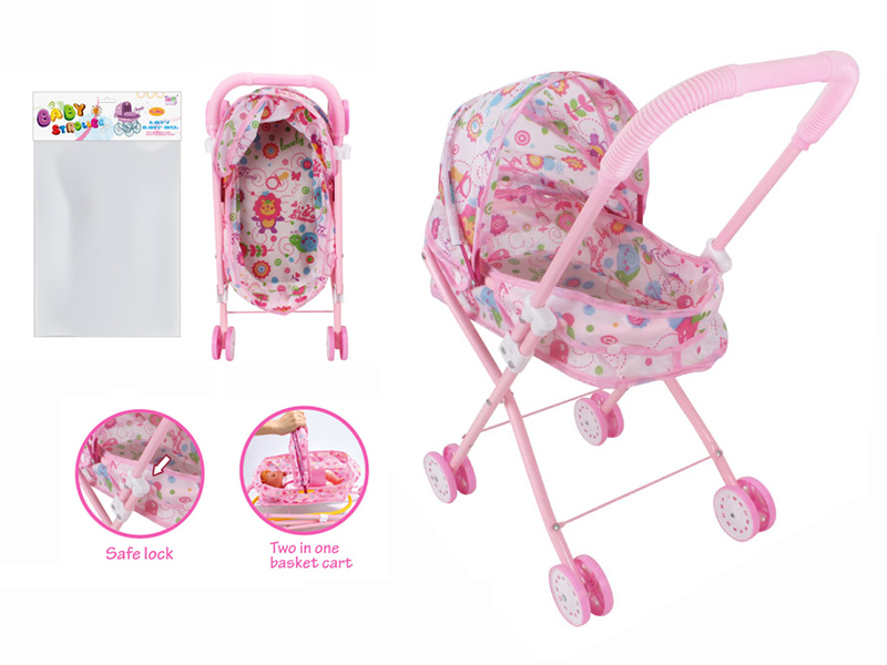 Iron Baby Stroller & Portable Sleeping Basket 2 In 1