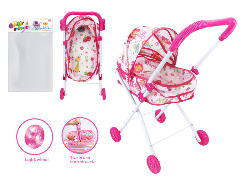 Baby Sunshade Stroller & Portable Sleeping Basket 2 In 1(Wheel With Lights)