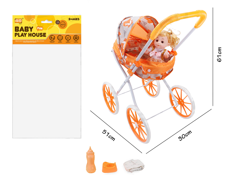 Self-Assembling Toy Baby Stroller(EVA Wheel)+ 14