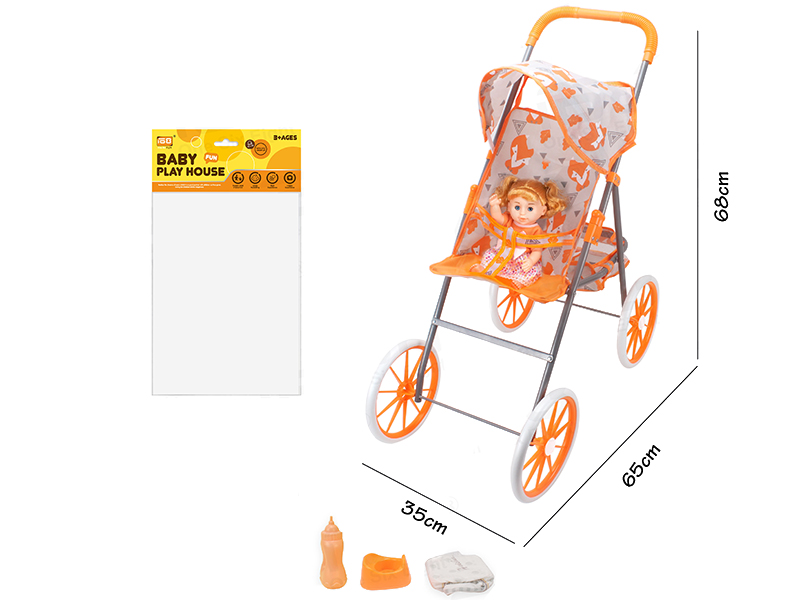 Self-Assembling Toy Baby Stroller(EVA Wheel)+ 14
