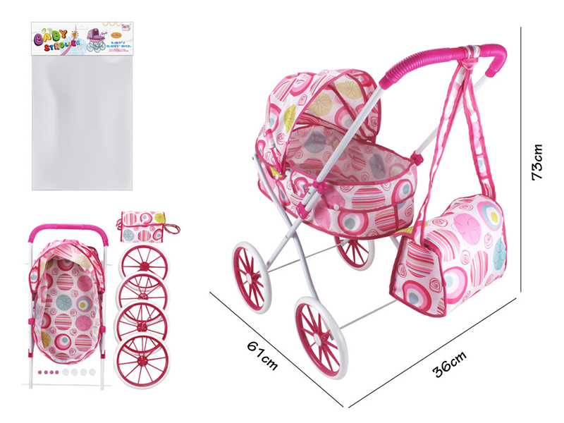 Self-Assembling Toy Baby Stroller(EVA Wheel) + Storage Bag