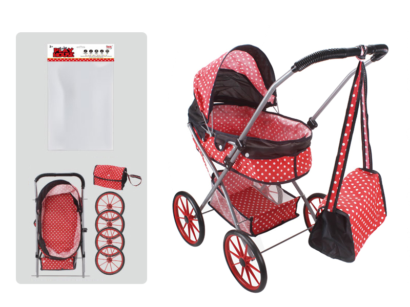 Self-Assembling Toy Baby Stroller(EVA Wheel) + Storage Basket + Storage Bag
