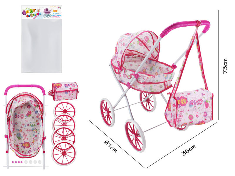 Self-Assembling Toy Baby Stroller(EVA Wheel) + Storage Bag
