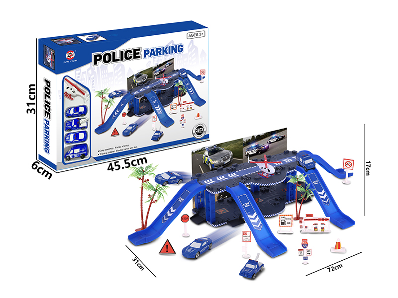 Parking Lot+4 Slide Police Car+Aircraft