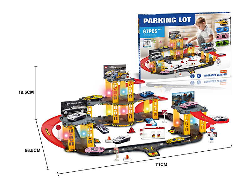 Parking Lot+3 Slide Alloy Car+Aircraft