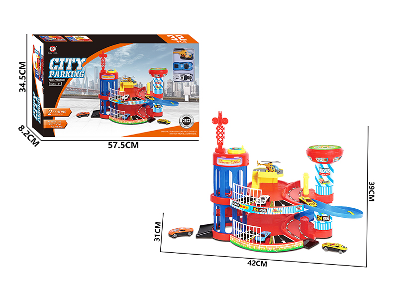 Parking Lot+2 Alloy Slide Car+Aircraft