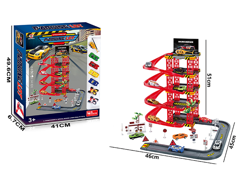 Parking Lot+2 Alloy Slide Car+2 Simulation Slide Car+2 Slide Motorcycle+Alloy Airplane