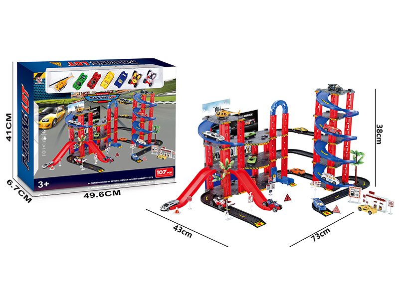 Parking Lot+2 Alloy Slide Car+2 Simulation Slide Car+2 Slide Motorcycle+Alloy Airplane