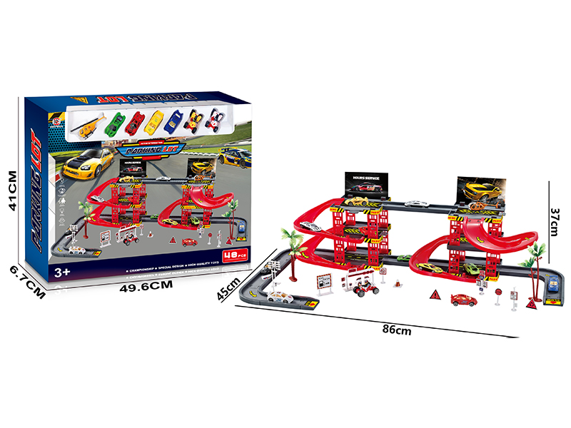 Parking Lot+2 Alloy Slide Car+2 Simulation Slide Car+2 Slide Motorcycle+Alloy Airplane