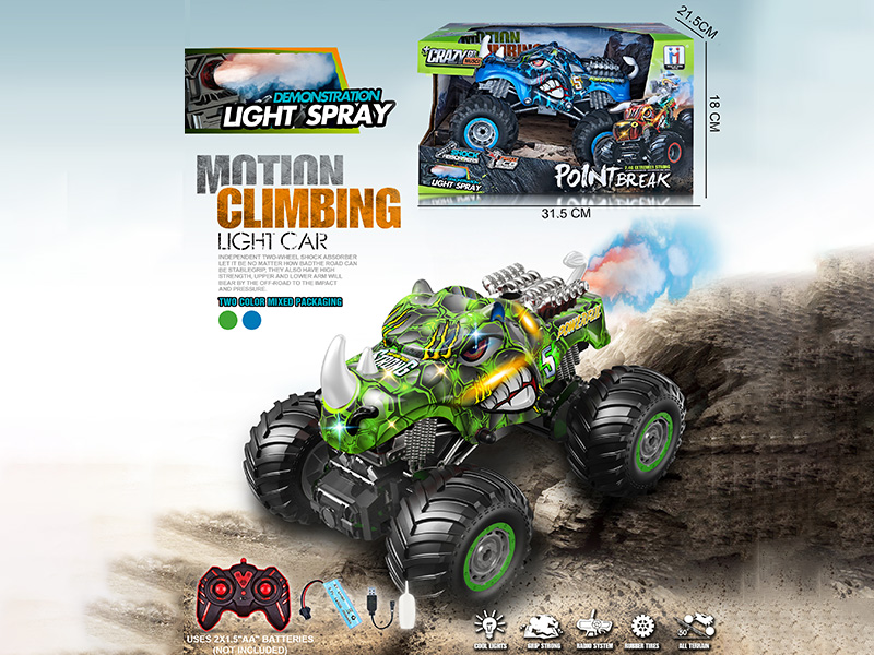 2.4G Remote Control Spray Rhinoceros Climbing Car With Light And Music