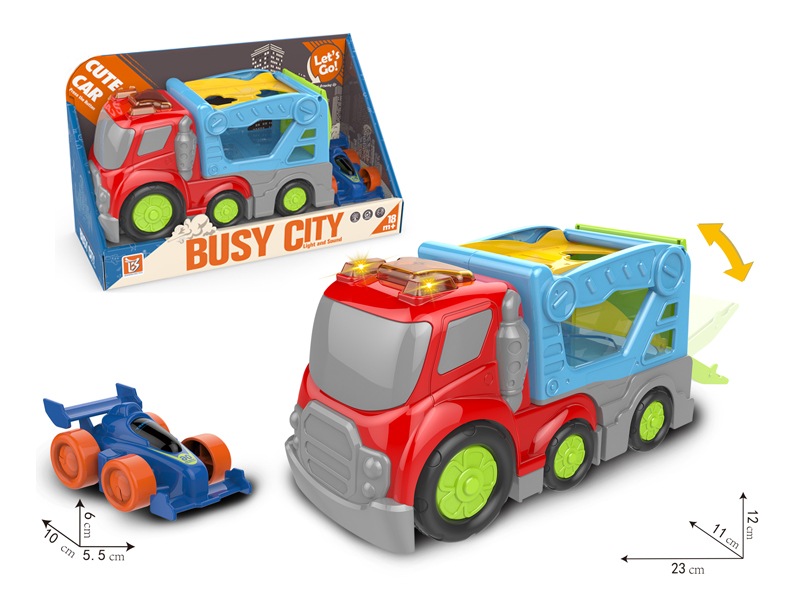 Cartoon Friction Engineering Double Decker Vehicle