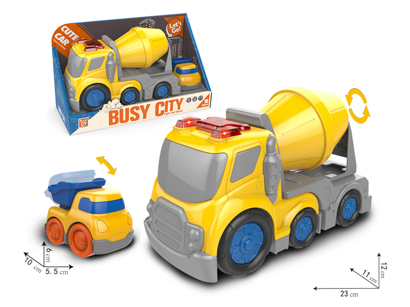 Cartoon Friction Engineering Cement Truck