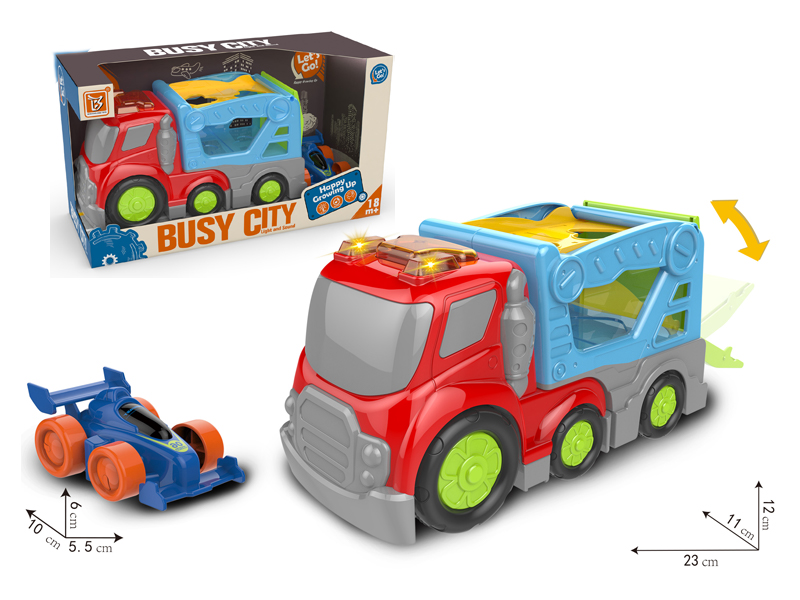 Cartoon Friction Engineering Double Decker Vehicle