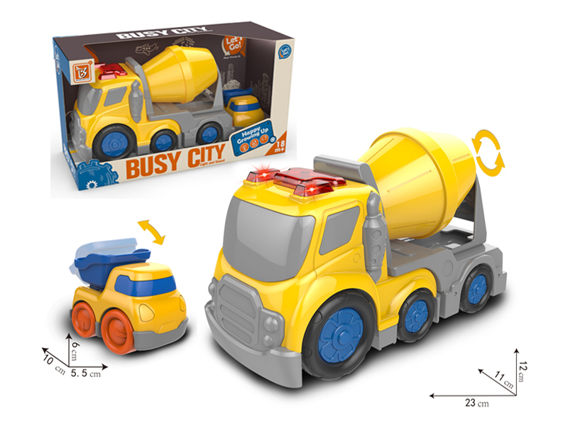 Cartoon Friction Engineering Cement Truck