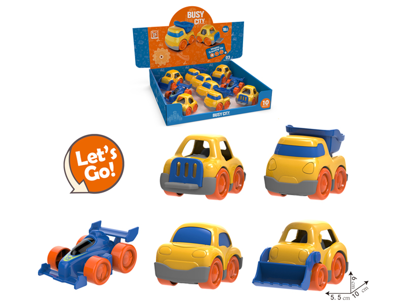 10PCS Baby Ringing Cartoon Slide Car