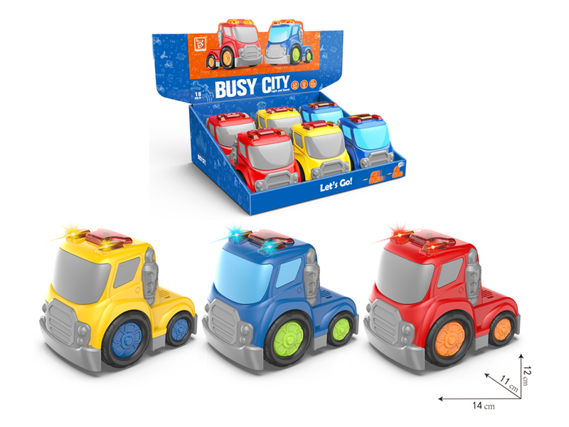 6PCS Cartoon Friction Truck Head