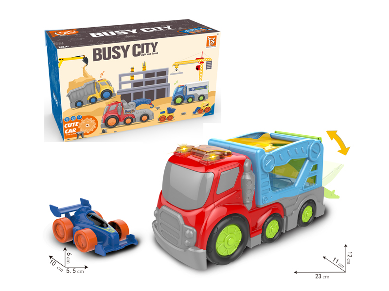 Cartoon Friction Engineering Double Decker Vehicle