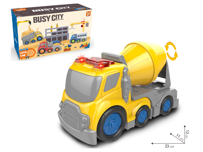 Cartoon Friction Engineering Cement Truck