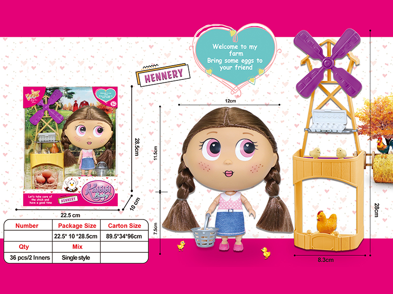 7.5 Inch Solid 12-Joint Doll Hennery Theme