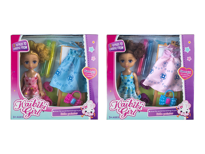6 Inch Solid Doll Little Painter Set