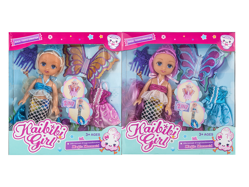 6 Inch Solid Doll Mermaid Dress Up Set
