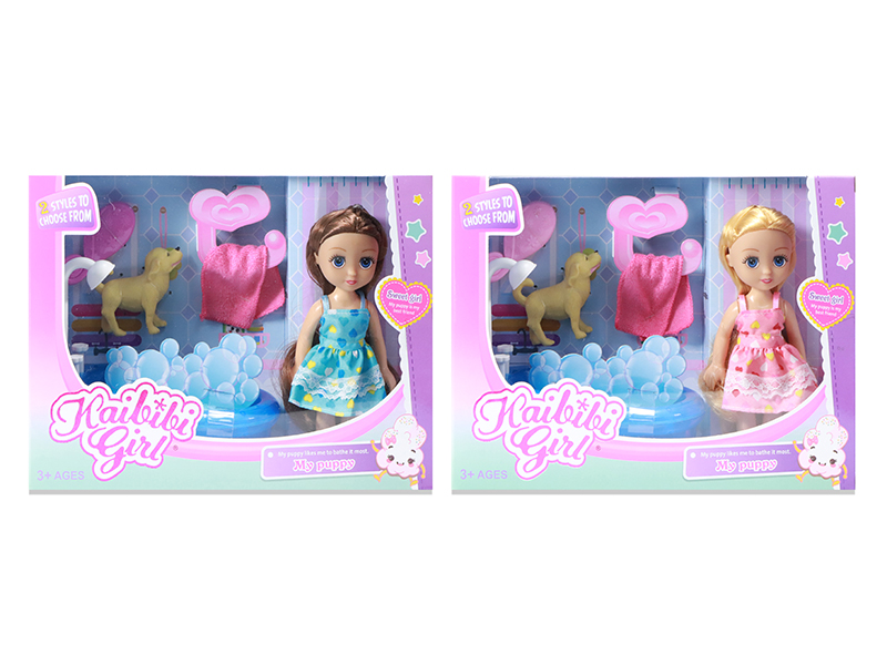 6 Inch Solid Doll Bathroom Set