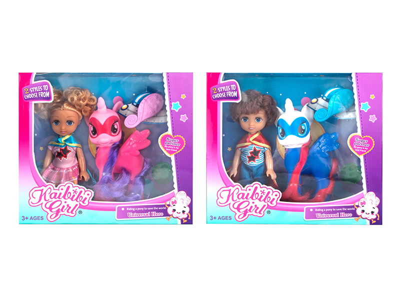 6 Inch Solid Doll With Pegasus Set