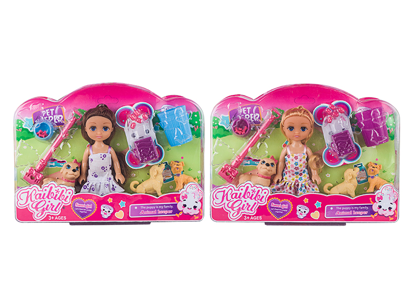 6 Inch Solid Girl Doll Animal Keeper Theme